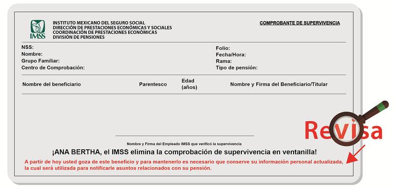 Revisa si tus datos están actualizados en el IMSS para recibir el pago de tu pensión en septiembre. Fuente: IMSS.