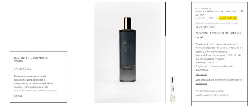 Este perfume de Zara sigue acumulando adeptos gracias a su parecido con el famoso Portraits Changing Constance de Penhaligon's. (Foto: zara.com)