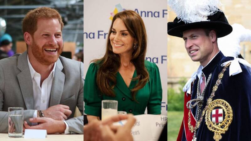 El príncipe Harry, Kate Middelton y el príncipe William. Fuente: Archivo.