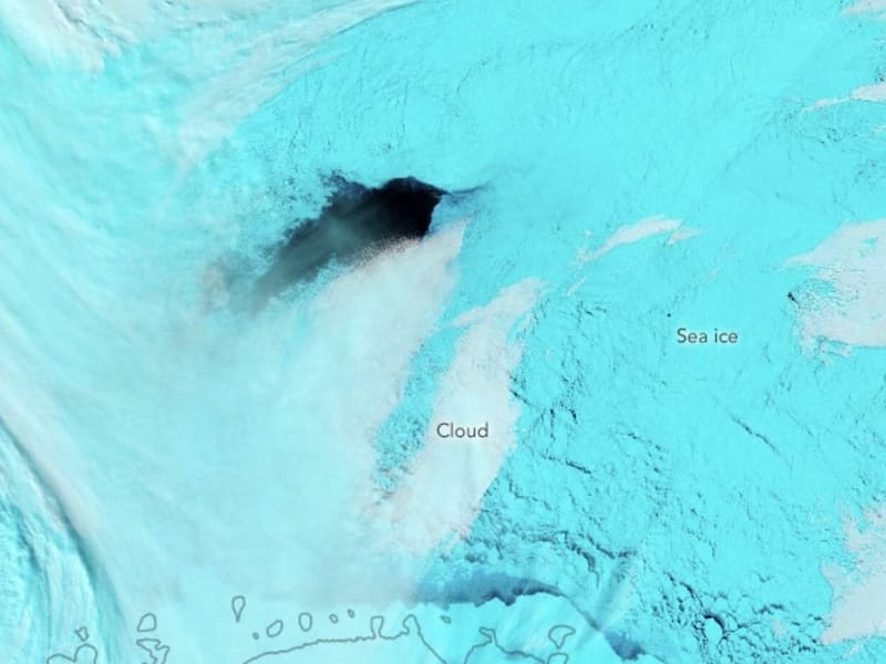 Polinia de Maud Rise. Fuente: NASA Earth Observatory