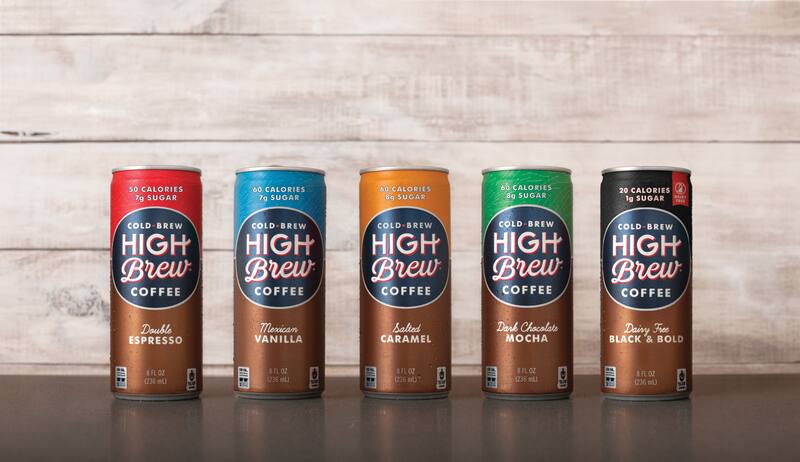 El café High Brew viene en lata en 11 sabores (naturales y bajos en azúcar) y se vende en 15.000 comercios.