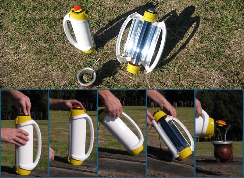 El termo solar permite tomar mate en cualquier lugar, sin depender de fuentes de energía tradicionales. (Kompost)