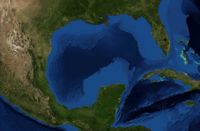 México desea que se respete la denominación histórica y reconocida internacionalmente del Golfo de México. (Fuente: Wikimedia)