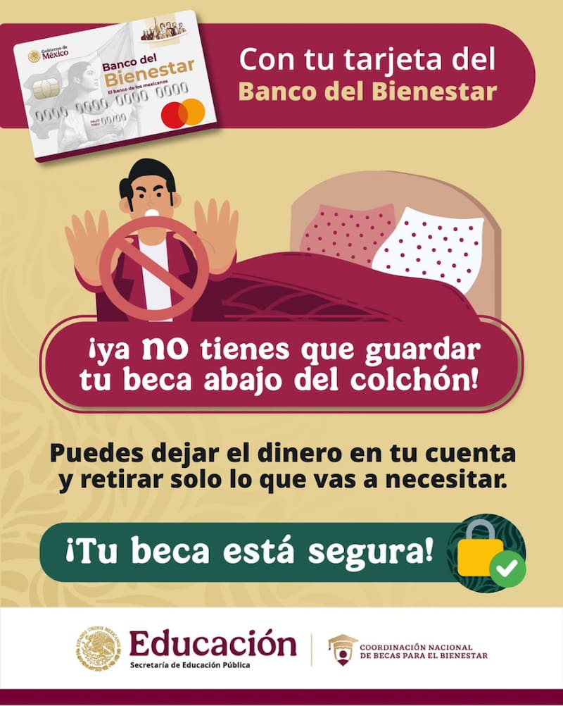 Cómo usar tu dinero de las becas en tu tarjeta del Banco para el Bienestar. Fuente: Archivo.