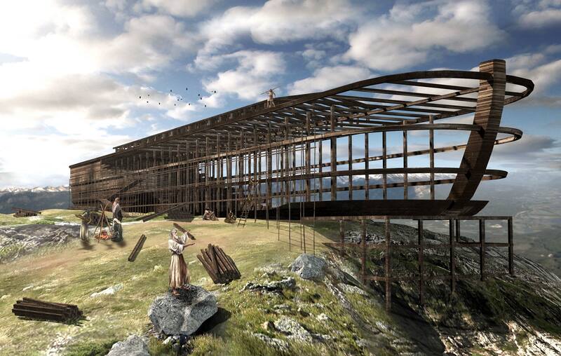 Imagen ilustrativa de las dimensiones del barco biblico.