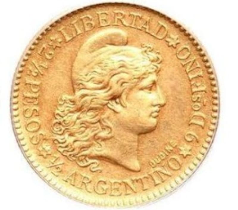 Los Argentinos de Oro fueron acuñadas entre 1881 y 1896, como monedas de 5 pesos (Fuente: foronum.com)