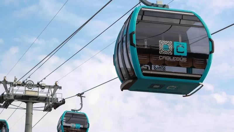Servicio de transporte del Cablebús en Ciudad de México. Fuente: Shutterstock