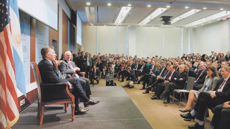 El Presidente Mauricio Macri expuso ante más de 250 empresarios tras su reunión y almuerzo con Trump