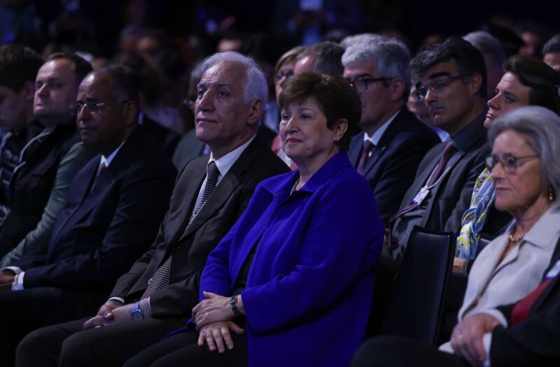 Kristalina Georgieva del FMI, en la primera fila de Davos - Bloomberg