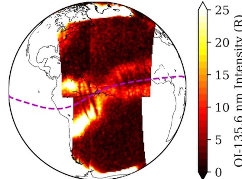 GOLD de la NASA revela un comportamiento inesperado en la ionosfera. Fuente: Fazlul Laskar.
