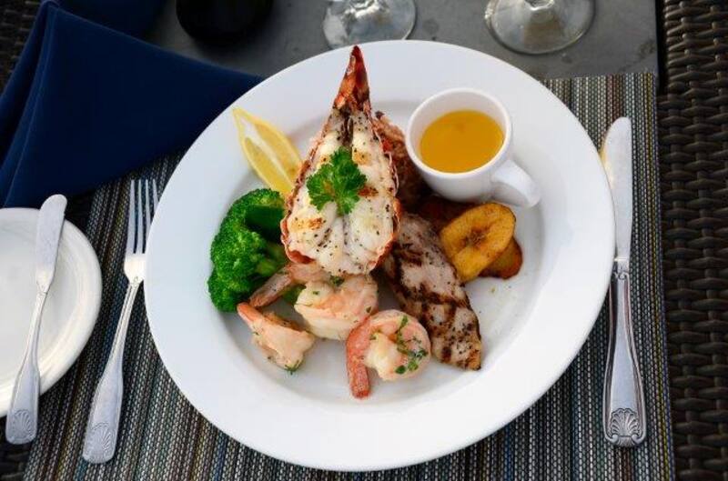 Langosta, uno de los platos más comunes en la isla, en Lobster Pot