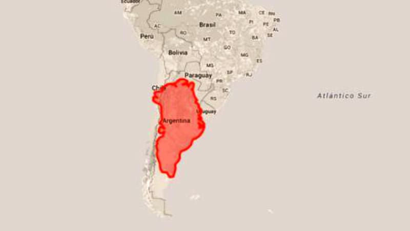 La superficie de Groenlandia comparada con la de Argentina.