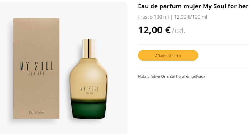 Fragancia My Soul for her. Fuente: Mercadona