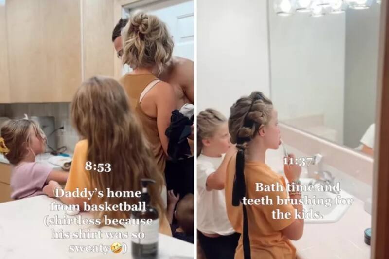 Los hijos se educan en casa y no tienen horarios escolares tradicionales. (Fuente: Emily Boazman vía Tiktok)