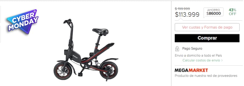 Bicicleta eléctrica Peabody AL EBK9000