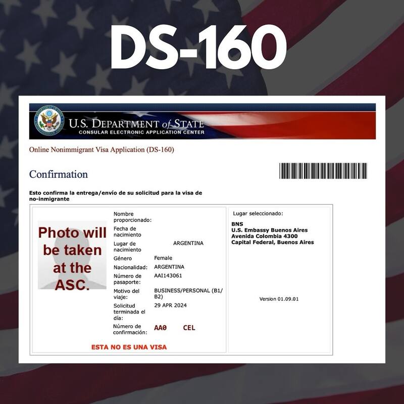 Formulario DS-160. Fuente: Archivo.