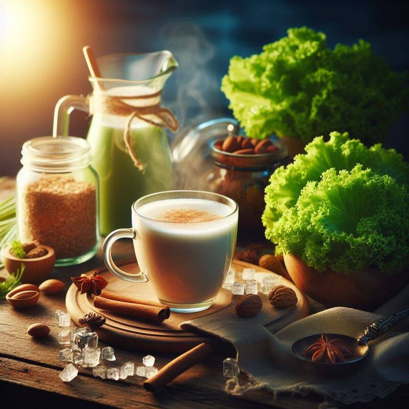 Té de leche con lechuga. Fuente: Bing AI.