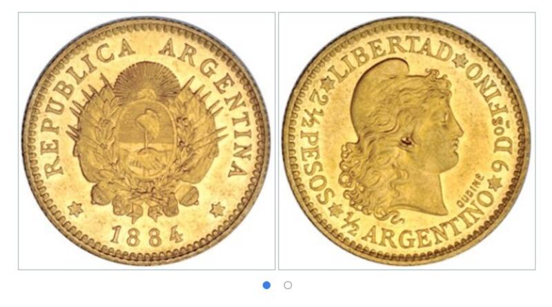 La extraña moneda de oro de 2 pesos y medio que los coleccionistas anhelan (Fuente: es.ucoin.net)