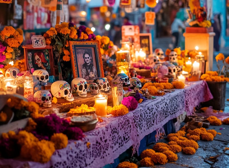 Este es el verdadero significado de las velas en el altar de Día de Muertos. Fuente: archivo