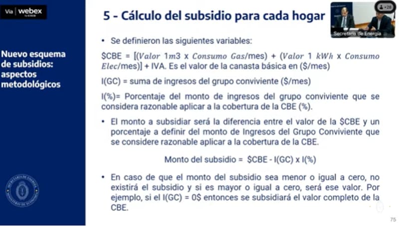 La fórmula que presentó el Gobierno en la audiencia pública