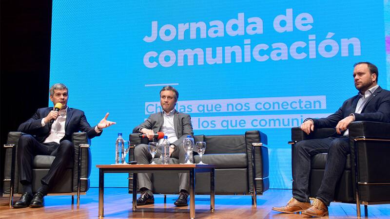 Marcos Peña, Fernando de Andreis y Federico Suárez, en el