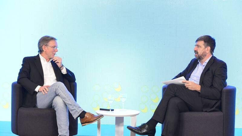 Juan José Bahillo, secretario de Agricultura, Ganadería y Pesca de la Nación, junto a Hernán de Goñi, director periodístico en El Cronista