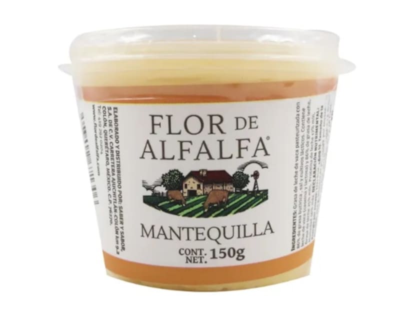 La mantequilla sin sal Flor de Alfalfa fue recomendada por la Profeco por su alta calidad y autenticidad. Fuente: chedraui.com.mx/