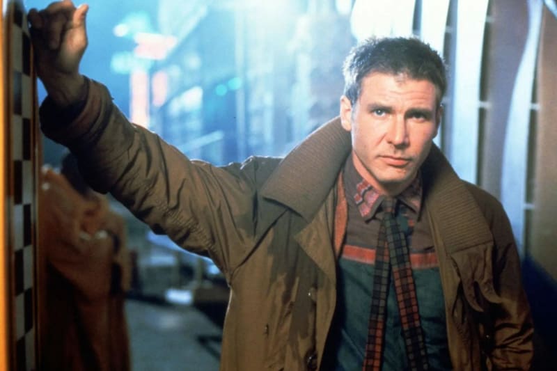 Harrison Ford en el papel de Rick Deckard.