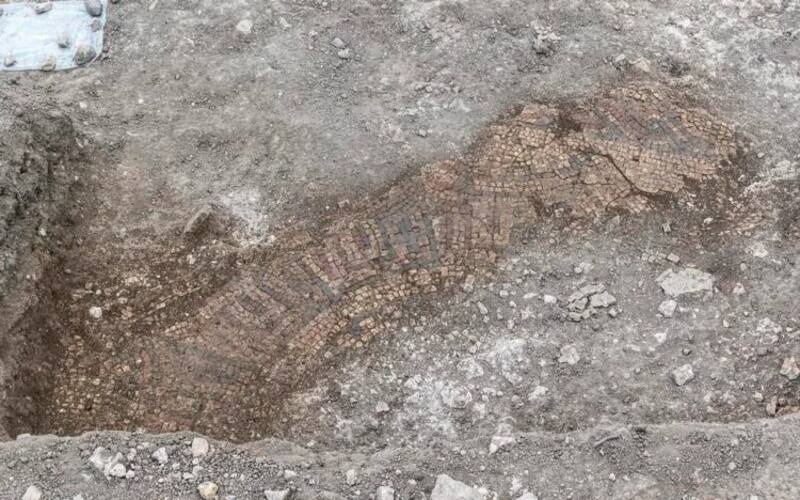 Parte del mosaico hallado durante la excavación. Foto: Georg-August-Universität Göttingen.