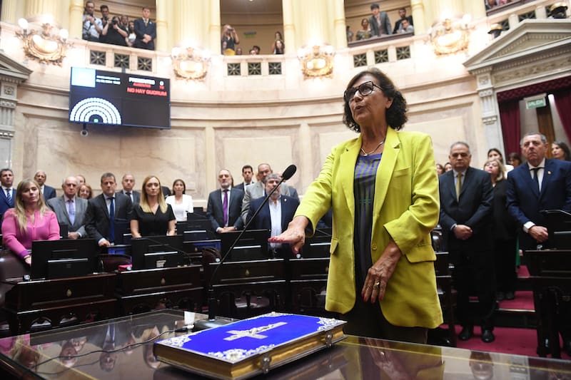 Silvia Sapag juró como vicepresidenta del Senado.