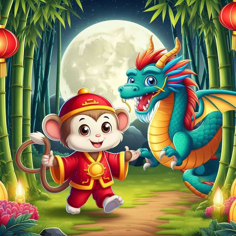 Dragón y el Dragón en el Horóscopo Chino. Fuente: Bing AI.