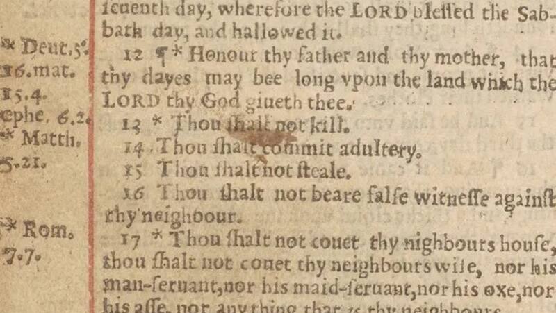 El error inadmisible en la Biblia. Fuente: The Guardian