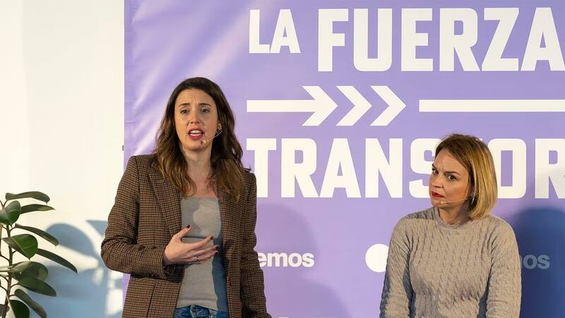 La ministra de Igualdad, Irene Montero, junto a Noemí Santana, consejera de Derechos Sociales del Gobierno de Canarias. Fuente EFE.