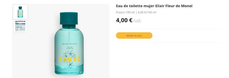 El eau de toilette para mujer Elixir Fleur de Monoï es una alternativa económica para disfrutar de un aroma encantador durante el verano. (Foto: mercadona.es)