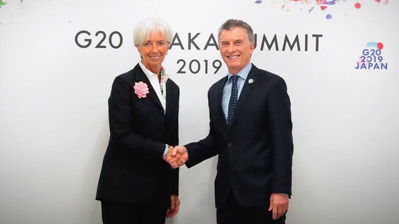 Christine Lagarde y Mauricio Macri en junio de 2019 cuando respectivamente eran la directora gerente del FMI y el presidente argentino
