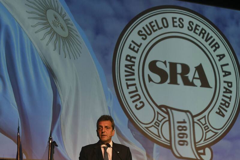 Sergio Massa en su alocución en La Rural. (Pablo Añeli/Télam)