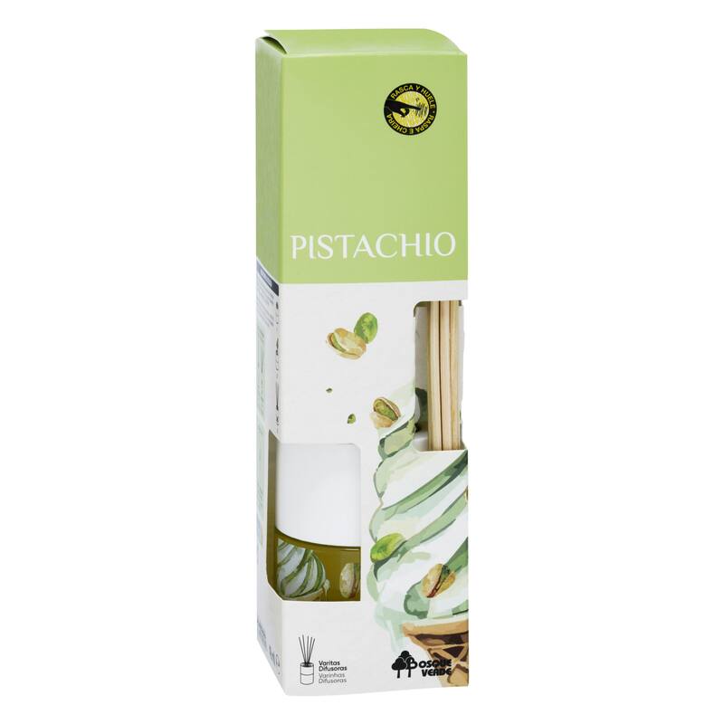 El formato Mikado y su aroma inusual convierten al ambientador varitas Pistacho Bosque Verde en una elección sensorial distinta. (Fuente: Mercadona)
