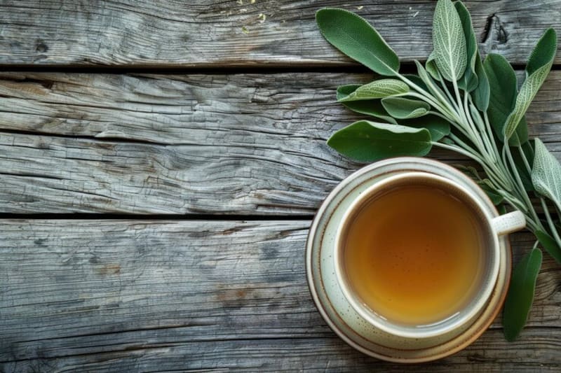 El té de salvia ayuda a mejorar la digestión y reduce la hinchazón abdominal. (Fuente: Freepik)