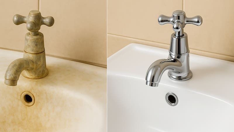 Ni vinagre ni bicarbonato: la mejor forma de sacar el sarro de las canillas del baño para siempre.