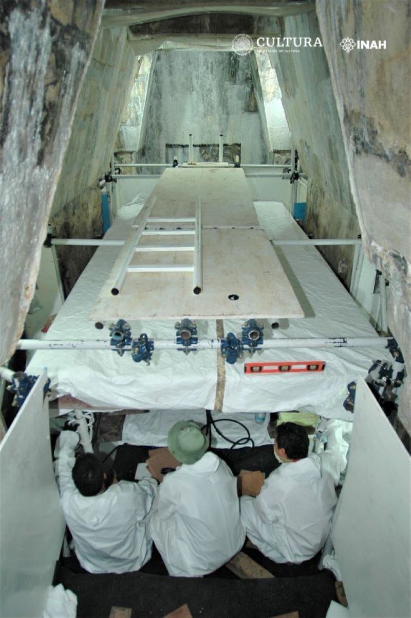 Descubrimiento de la tumba de Pakal. Fuente: INAH.