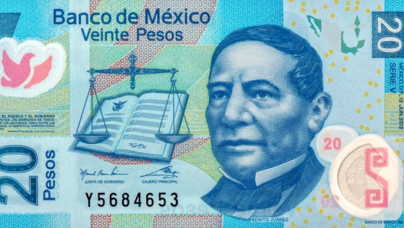 Banxico quitará de circulación al billete de 20 pesos, con el fin de mejorar la circulación monetaria. Fuente: Freepik