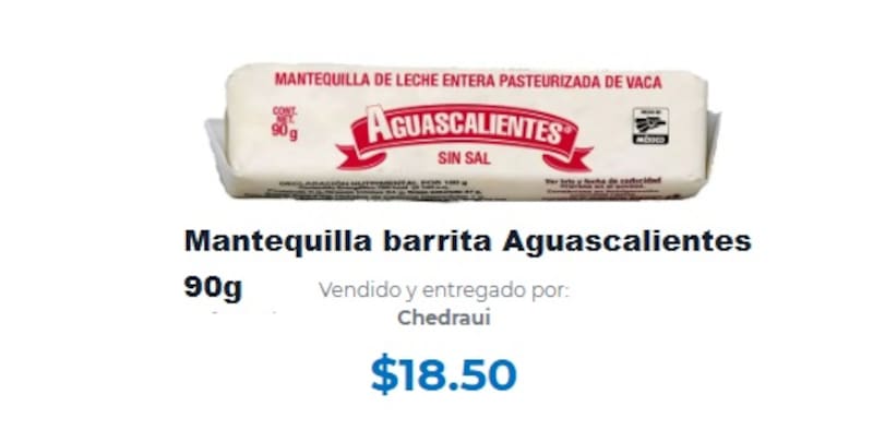Esta mantequilla mexicana cuesta solo 18 pesos en supermercados como Chedraui. Fuente: Fuente: chedraui.com.mx