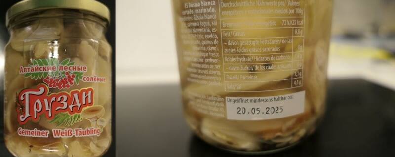 Fotos del producto afectado por la toxina botulínica (Fuente: AESAN)