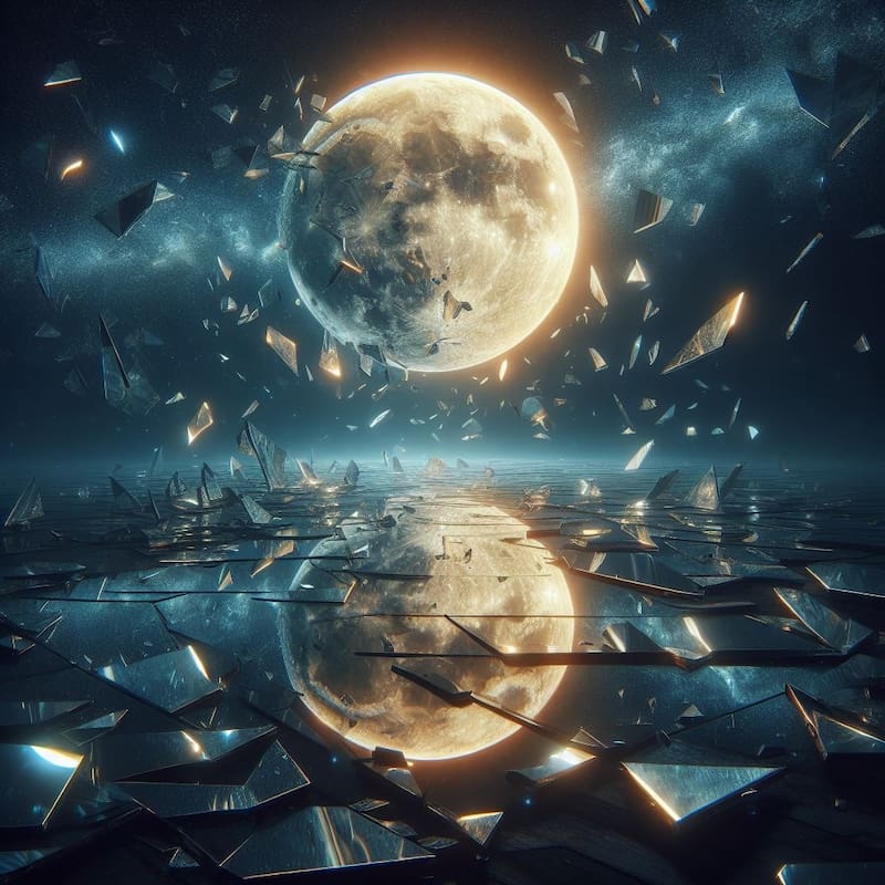 Espejos rotos. Fuente: Bing AI.