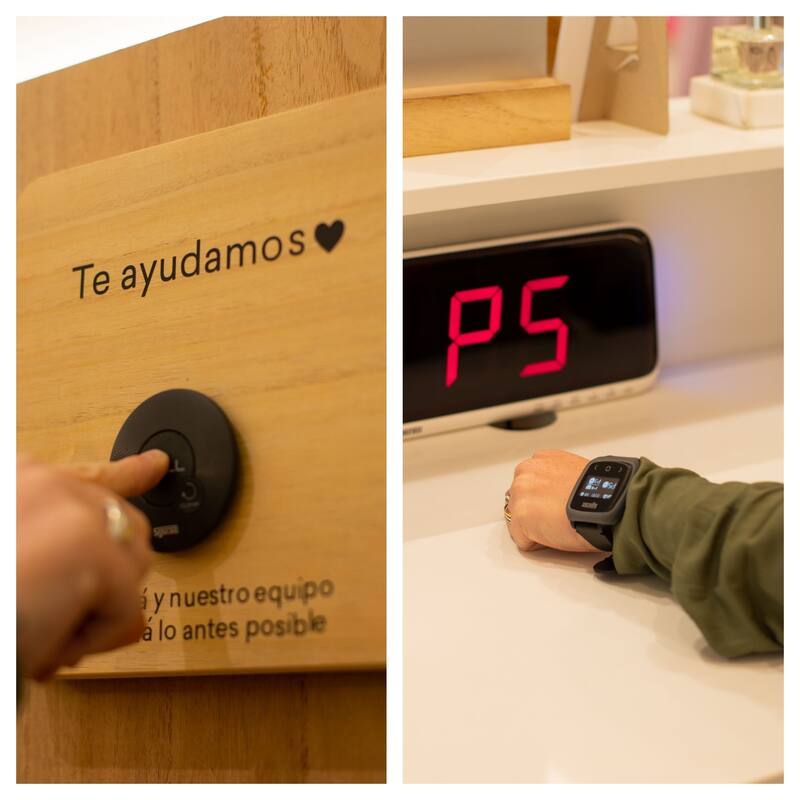 Los probadores tienen un dispositivo para llamar a las vendedoras