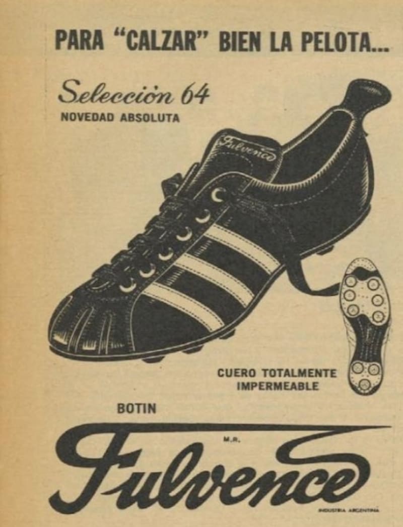 Una publicidad de Fulvence cuando su logo todavía eran tres tiras, antes de la llegada al país de Adidas.