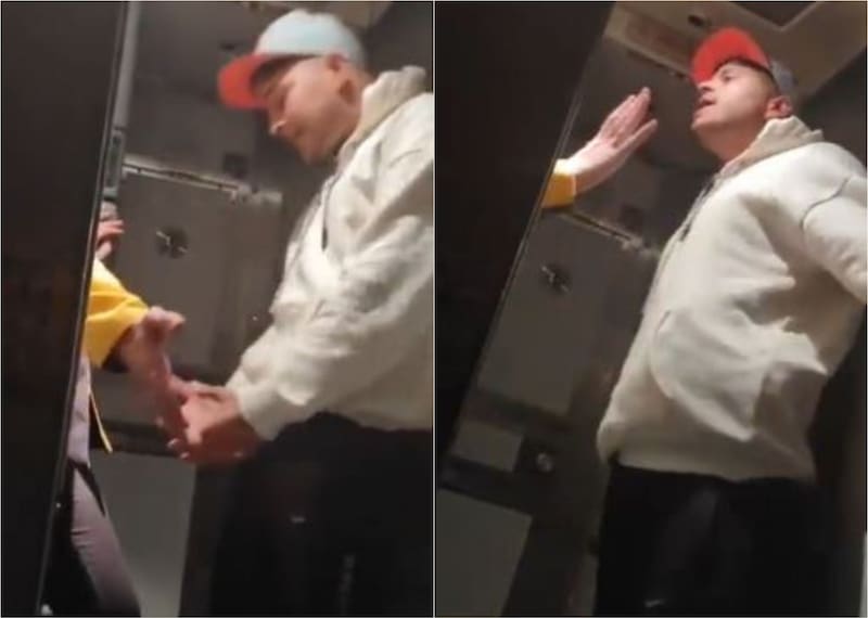 El hombre quedó a disposición de la Policía al aterrizar. (Fotos: captura).