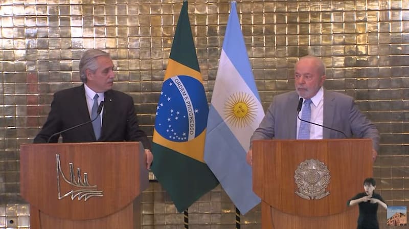 Alberto Fernández y Lula Da Silva en la declaración conjunta