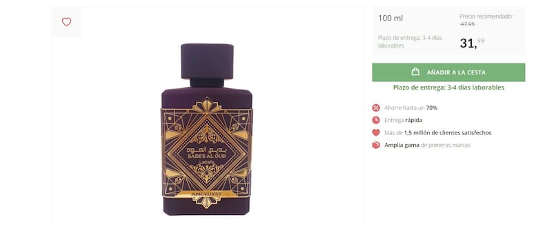 El Amethyst Badee Al Oud de Lattafa se destaca por sus notas de rosas turcas y búlgaras. (Foto: www.deloox.es)