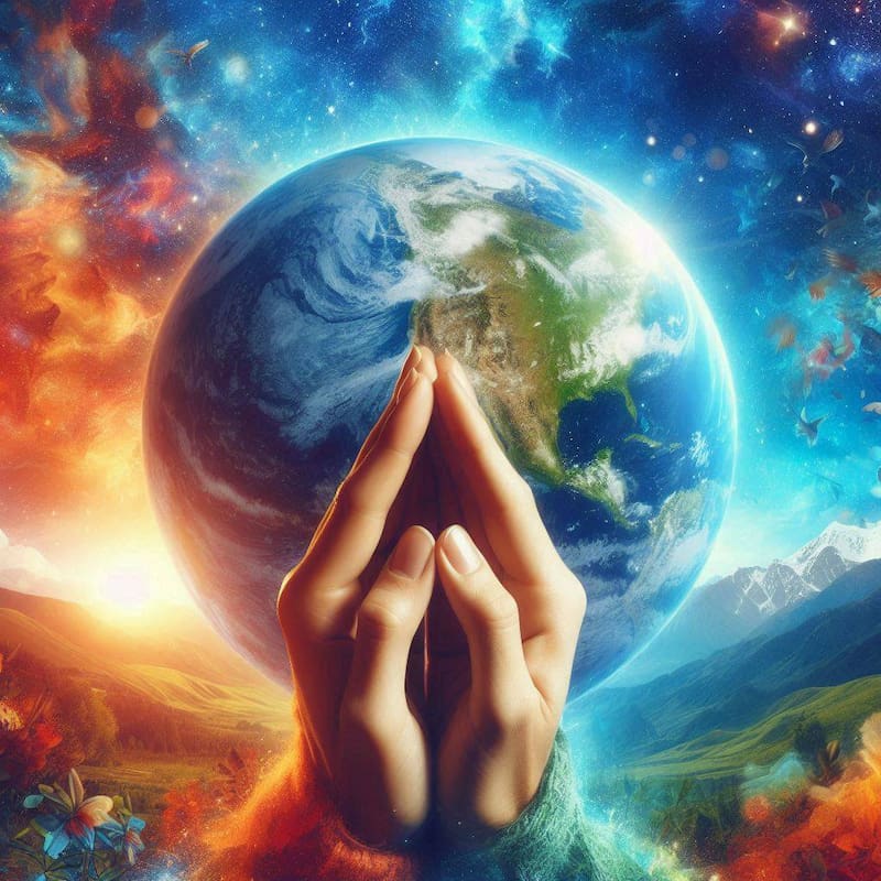 Oración a la Pachamama. Fuente: Bing AI.